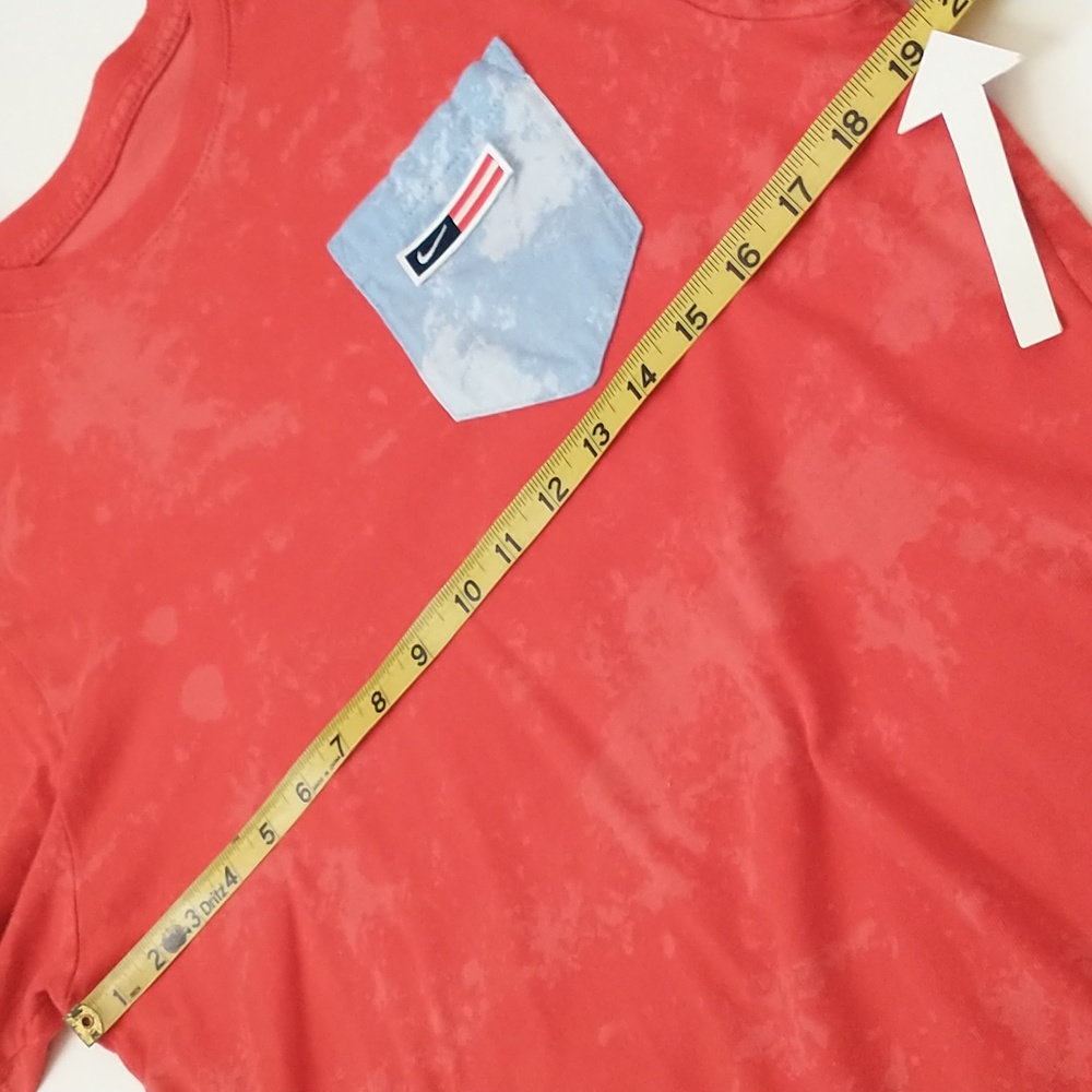 Nike Men's Red Tie Dye T-Shirt with Pocket - Picture 11 of 12